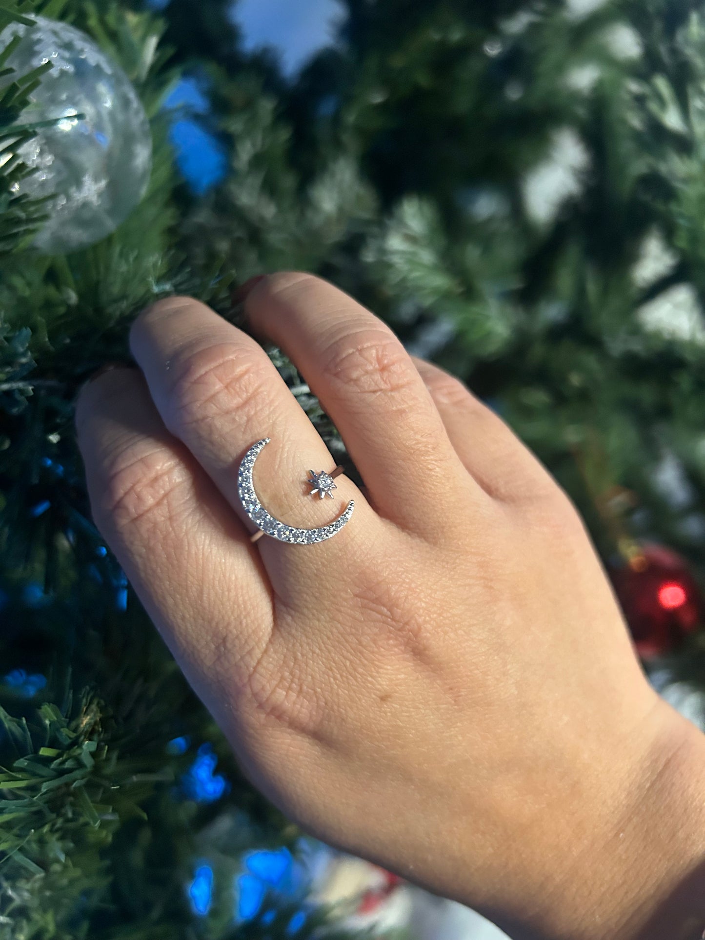 Bague Lune & Étoile – Argent