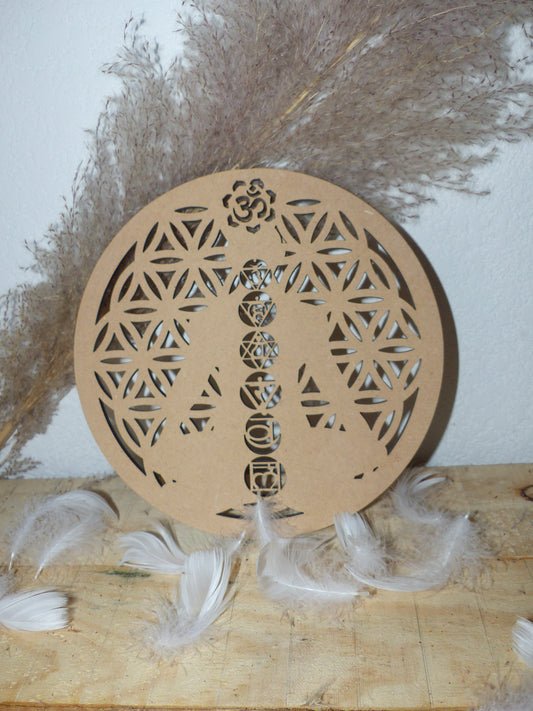 Plaque en Bois 7 Chakras