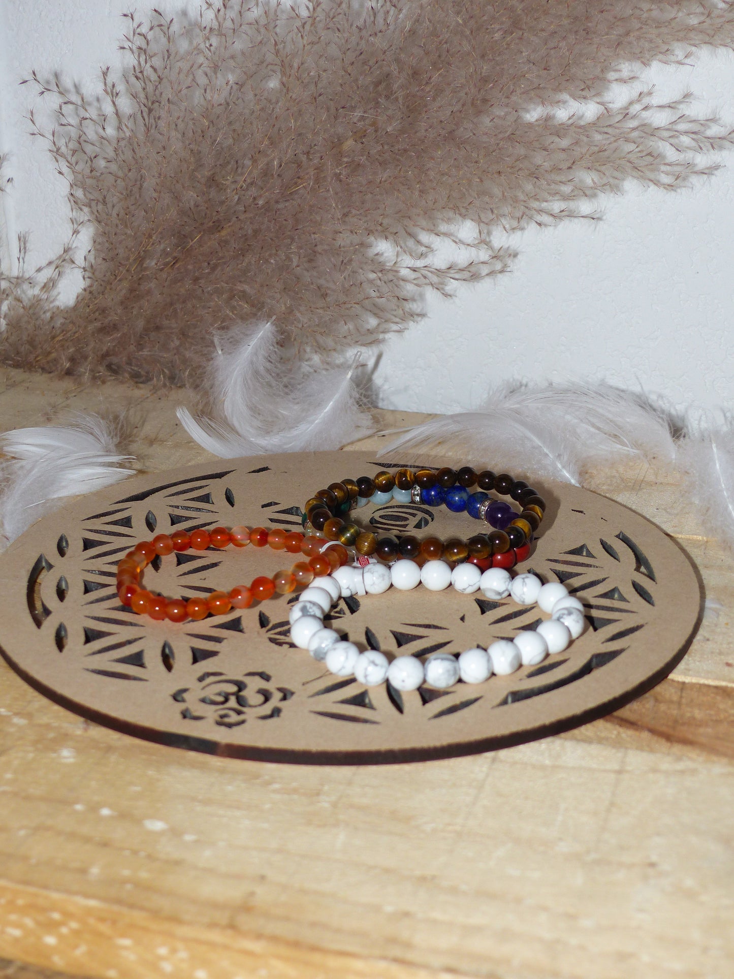 Plaque en bois 7 chakras pour bien-être, énergie positive et méditation