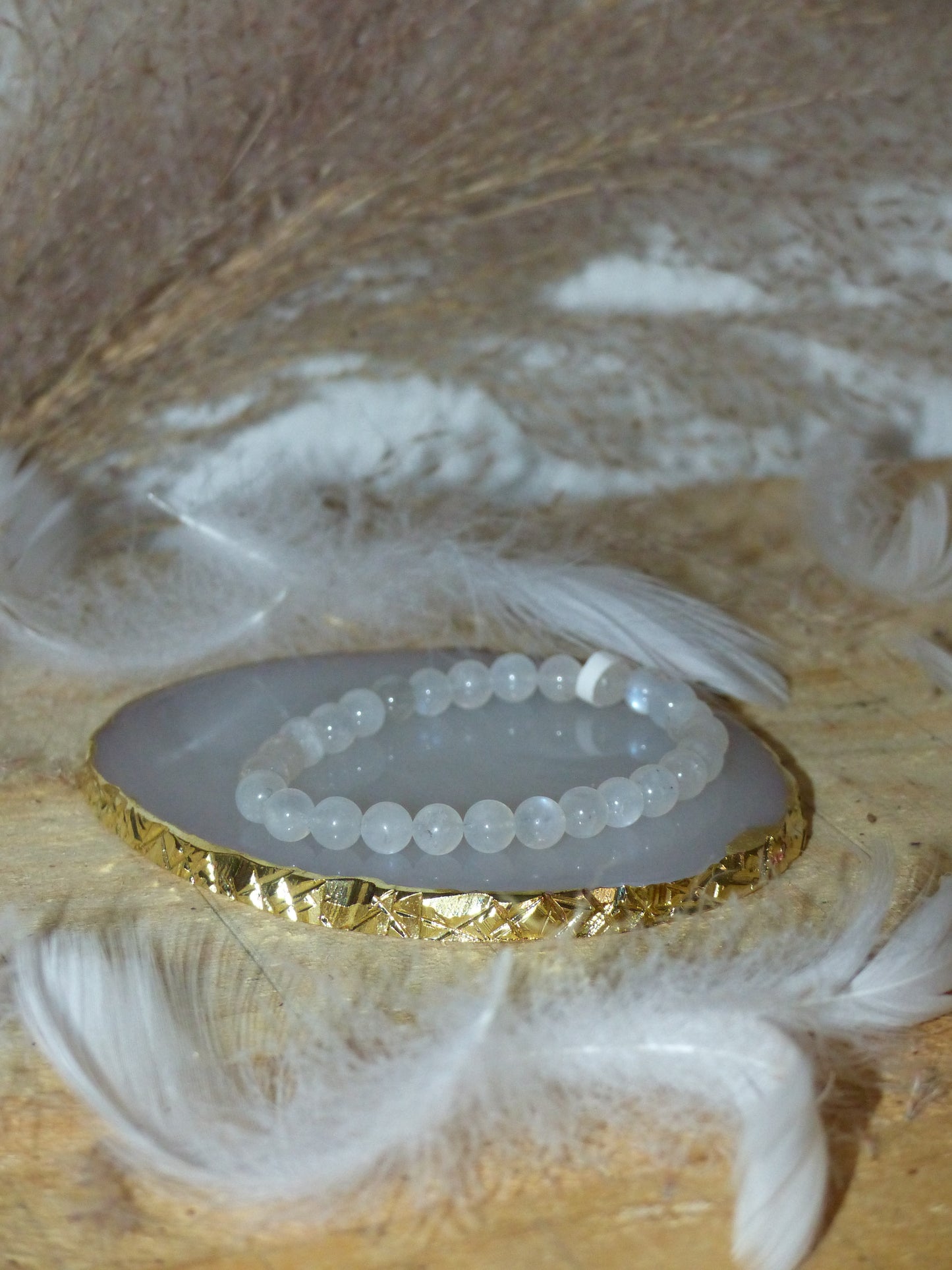 Bracelet Féminin Sacré – Pierre de Lune blanche