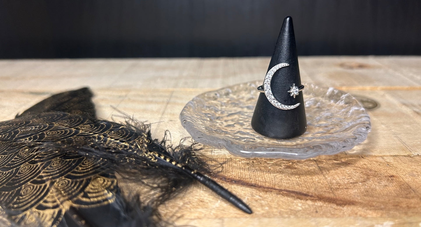 Bague Lune & Étoile – Argent