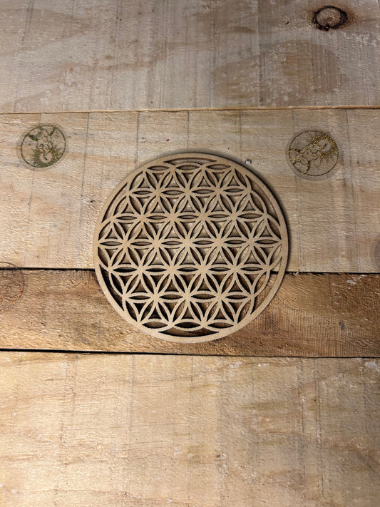 Plaque de Rechargement – Fleur de Vie Bois