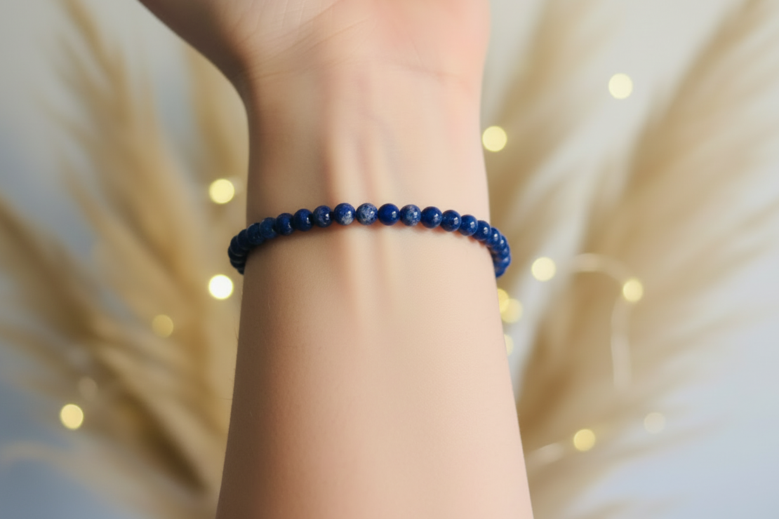 Bracelet en lapis-lazuli naturel favorisant la communication