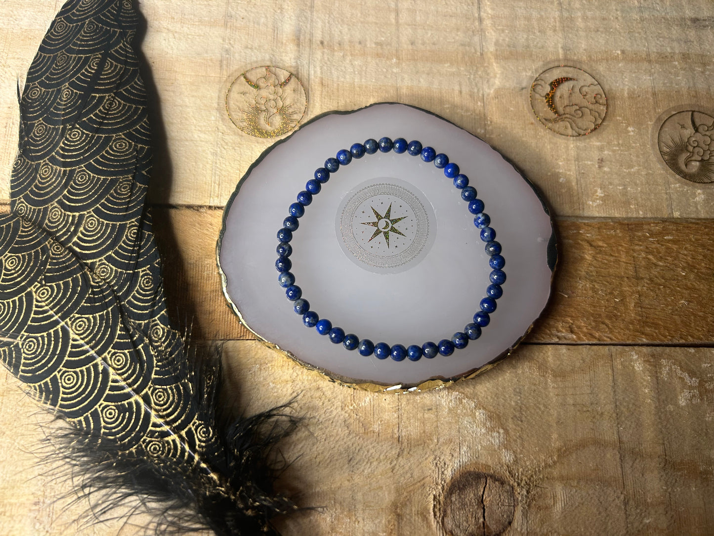 Bracelet en lapis-lazuli naturel favorisant la sagesse, la confiance en soi 