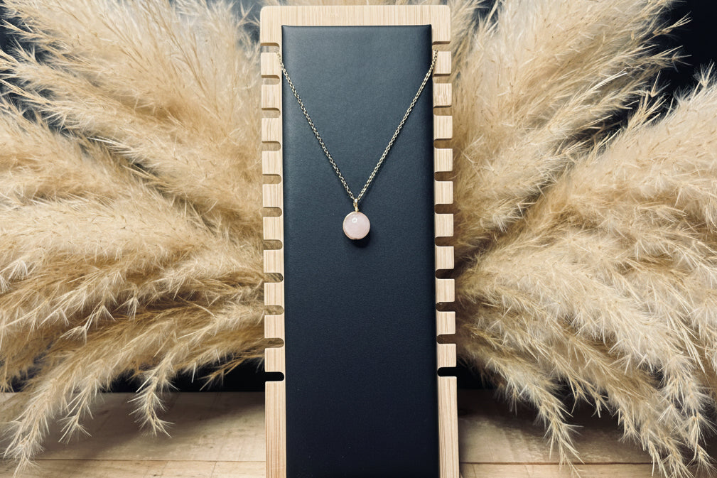 Collier en quartz rose naturel