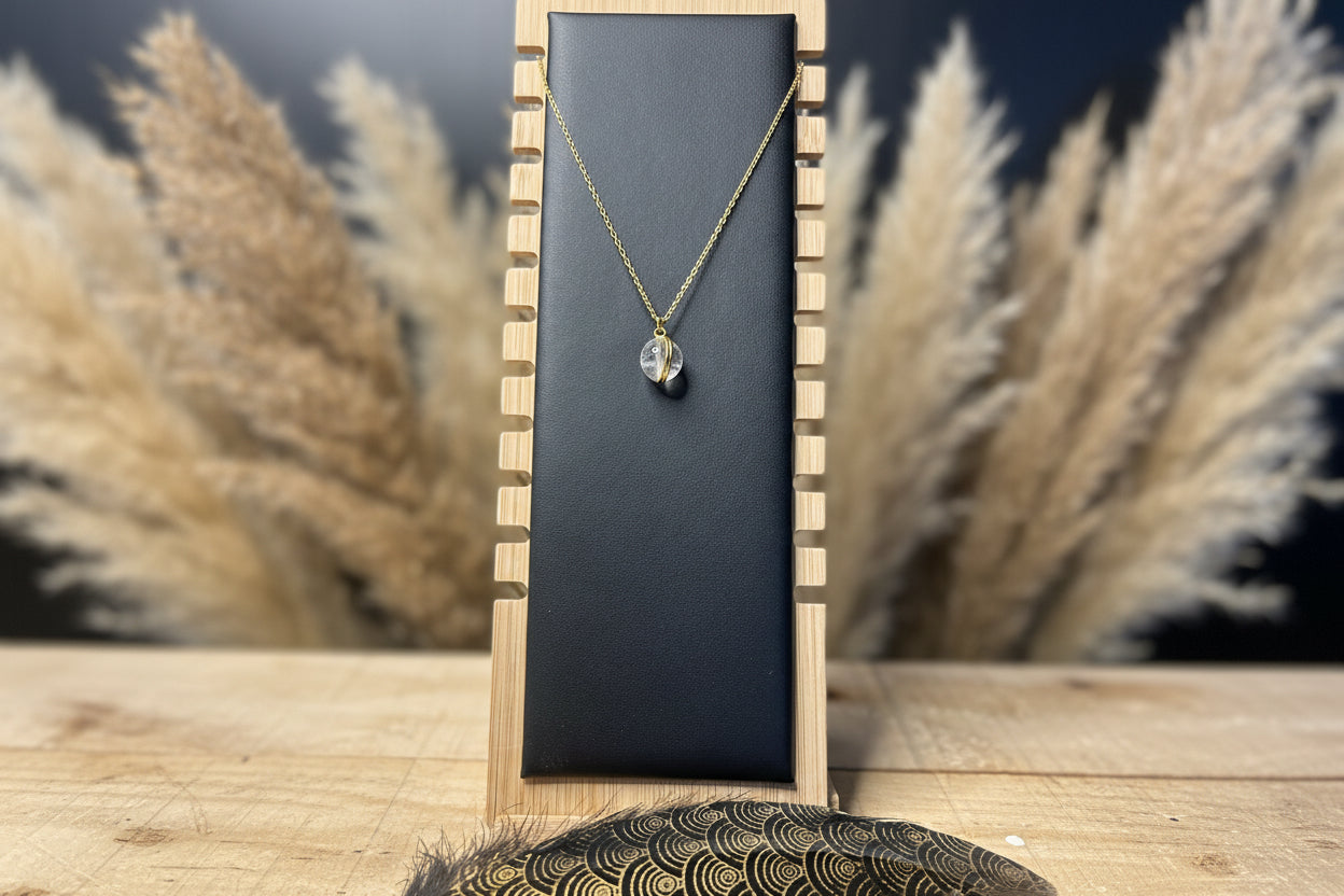 Collier en cristal de roche naturel 