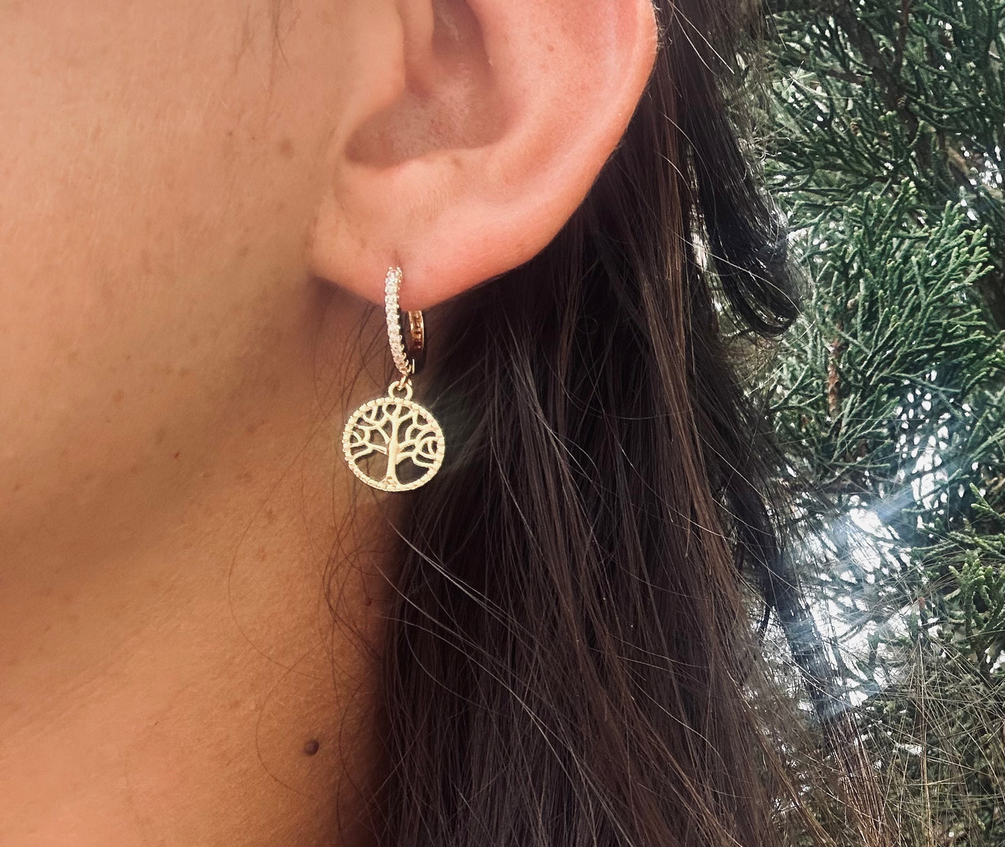 Boucles d’oreilles Pendantes Arbre de Vie Acier Inoxydable