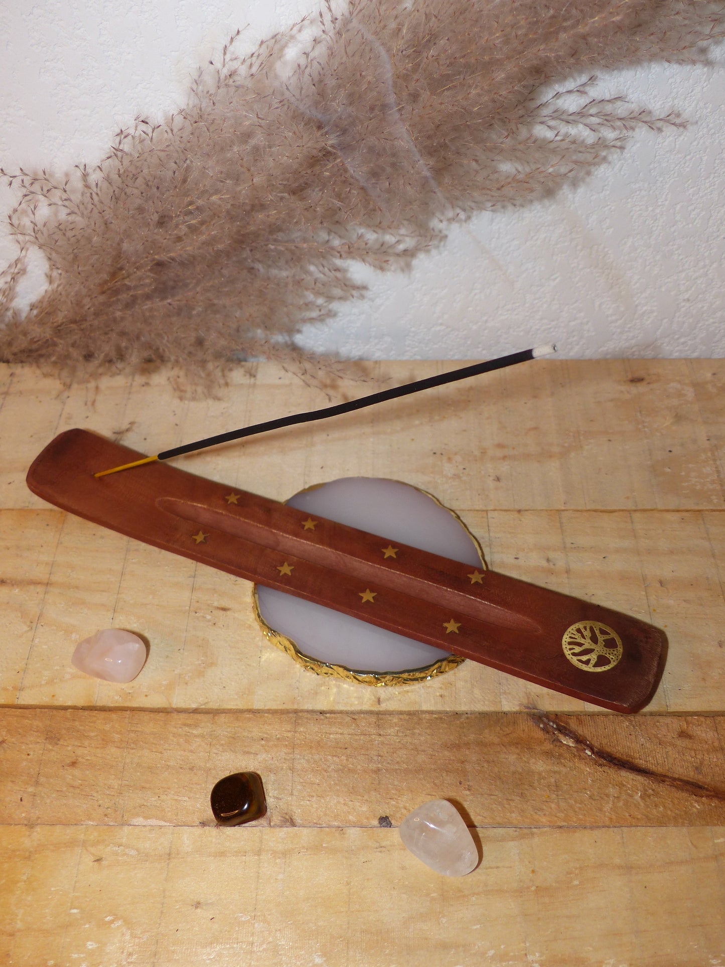 Porte-Encens en Bois de Manguier – 25 cm