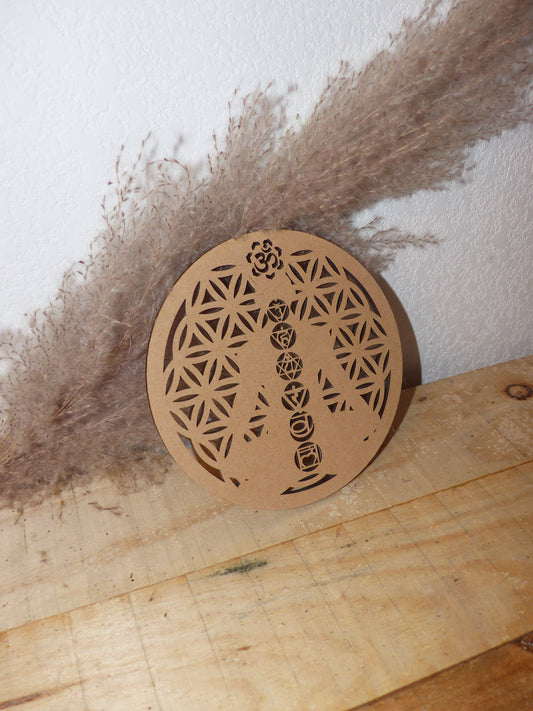 Plaque en Bois 7 Chakras