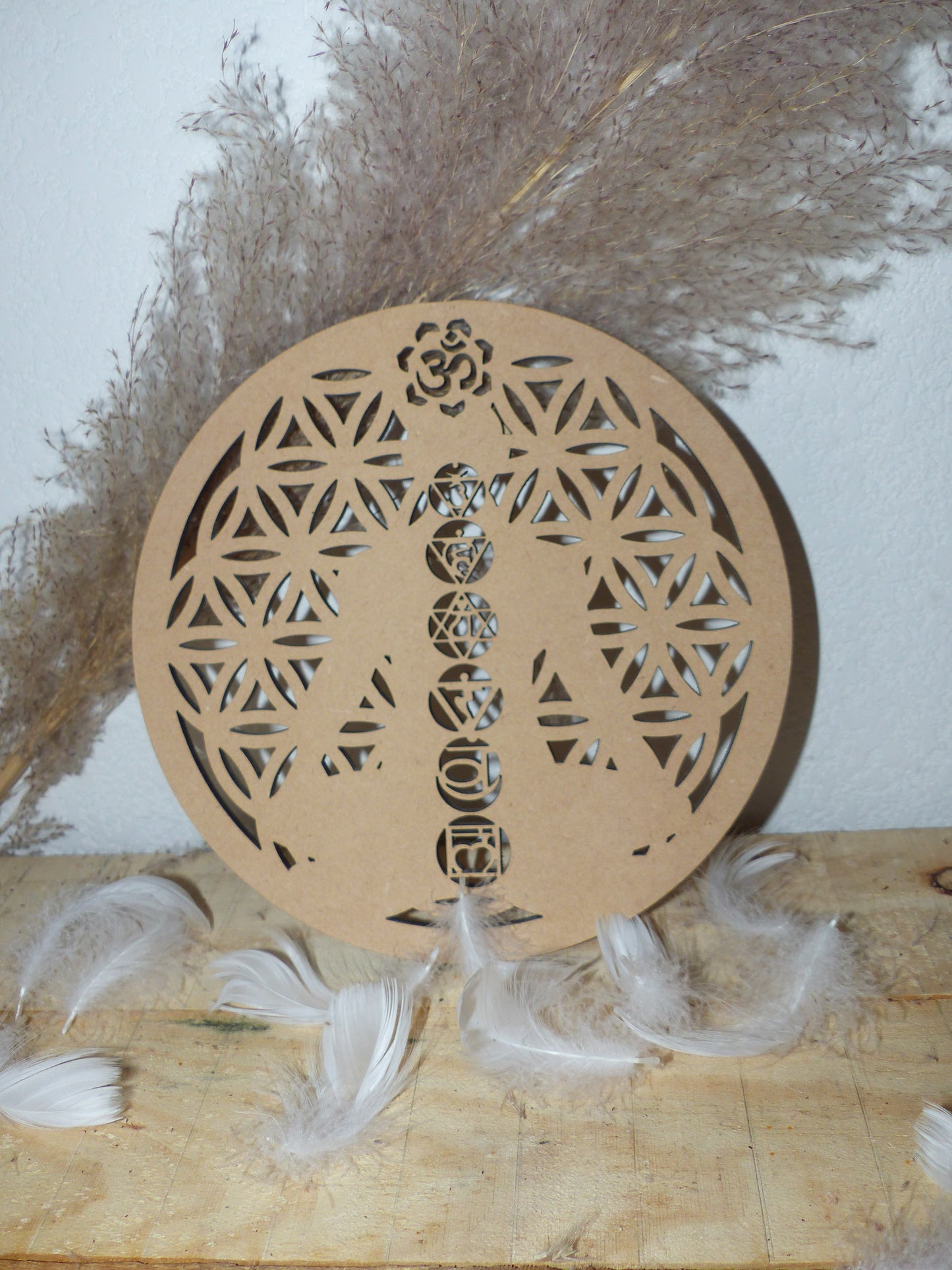 Plaque en Bois 7 Chakras