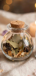 Spell Jar Abondance & Chance - Fiole Sacrée Citrine
Fond lin et cristaux 