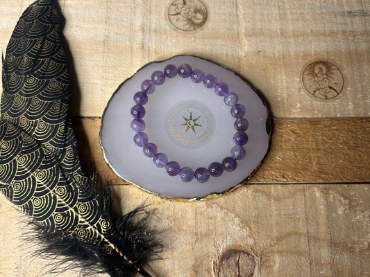 Bracelet en améthyste naturelle favorisant l’apaisement émotionnel