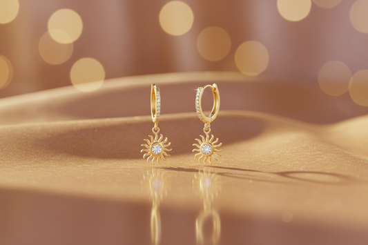 Boucles d’oreilles pendantes Soleil acier inoxydable pour élégance et énergie