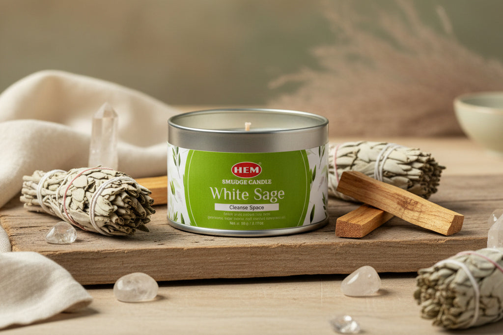 Bougie parfumée Sauge pour purification et ambiance zen