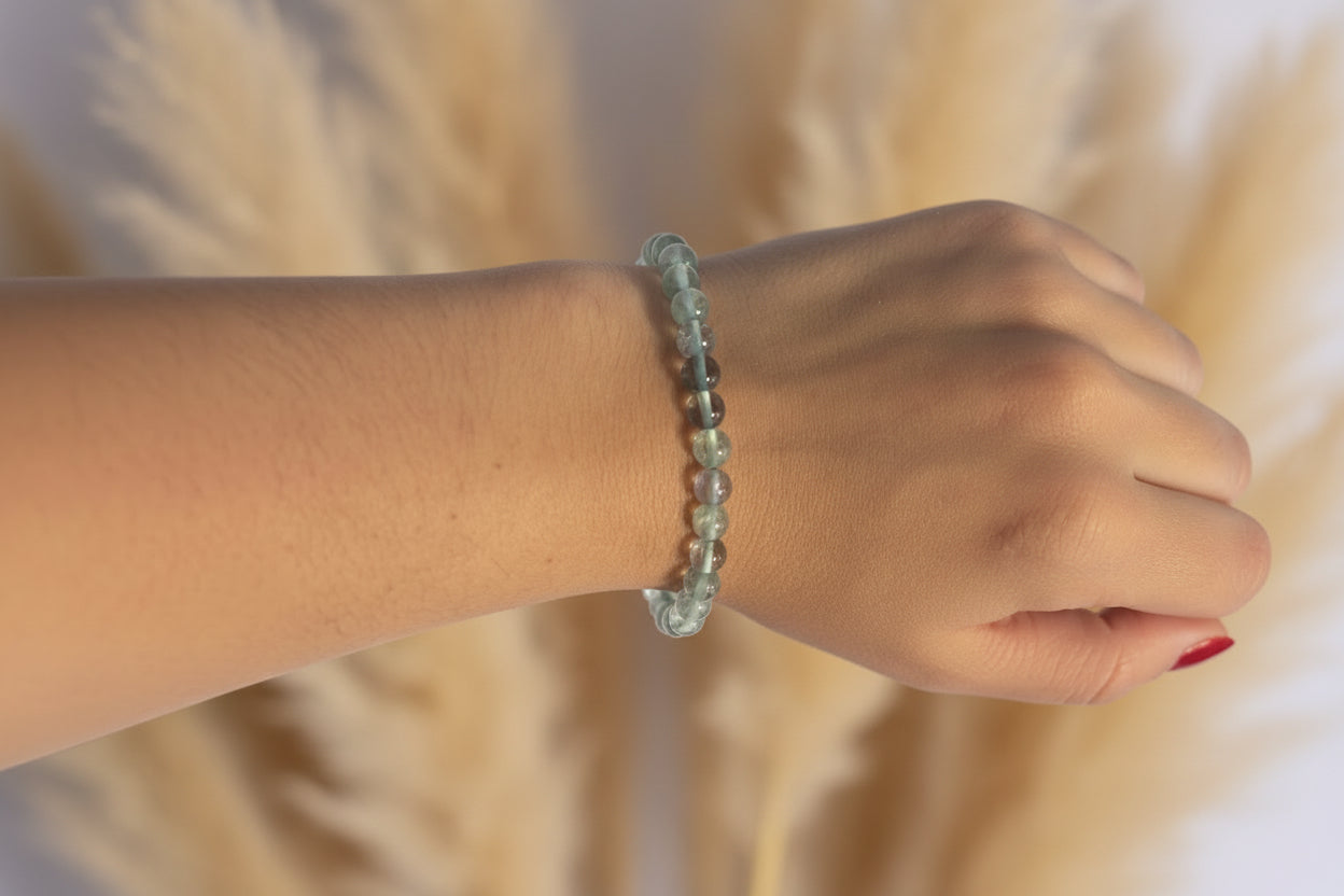 Bracelet en fluorine verte naturelle favorisant l’équilibre, la concentration et l’énergie positive