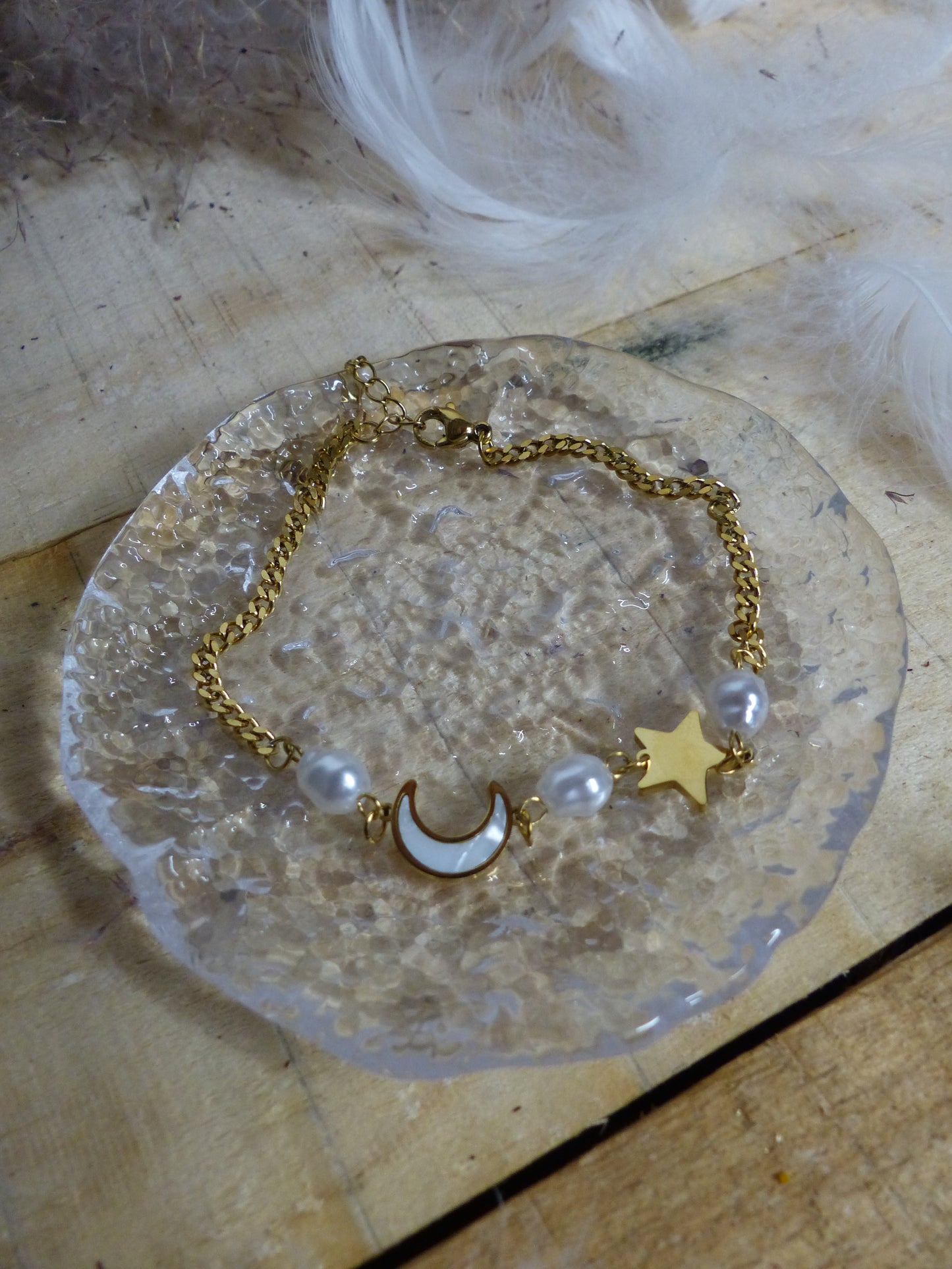 Bracelet de Cheville Lune & Soleil – Acier Inoxydable