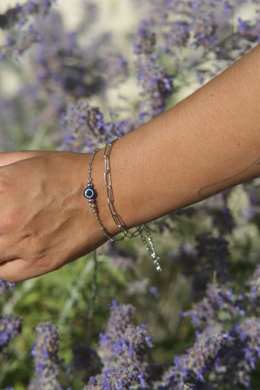 Bracelet Fin Œil Bleu – Protection & Élégance